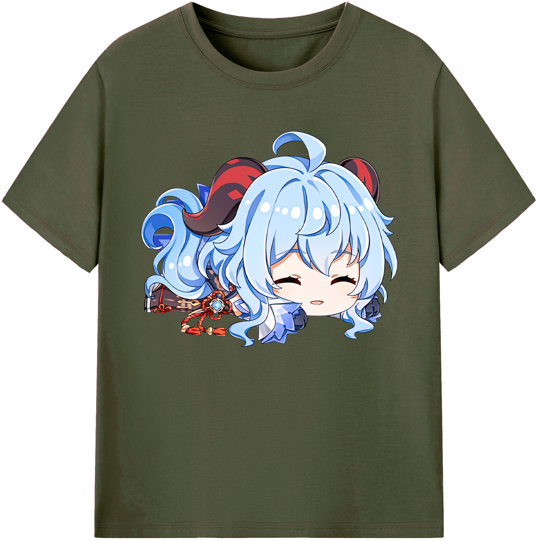 げんし神 甘雨 かんう genshin Ganyu 綿100％ メンズ半袖Tシャツ｜肌触りやわらか＆通気性